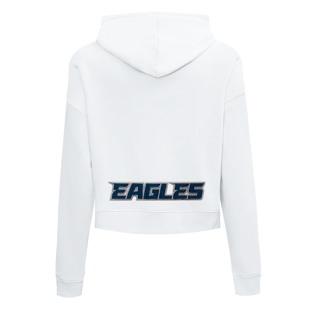 NFL PHILADELPHIA EAGLES CLASSIC WOMEN'S FLEECE CROPPED PULLOVER HOODIE (WHITE) - Image 3