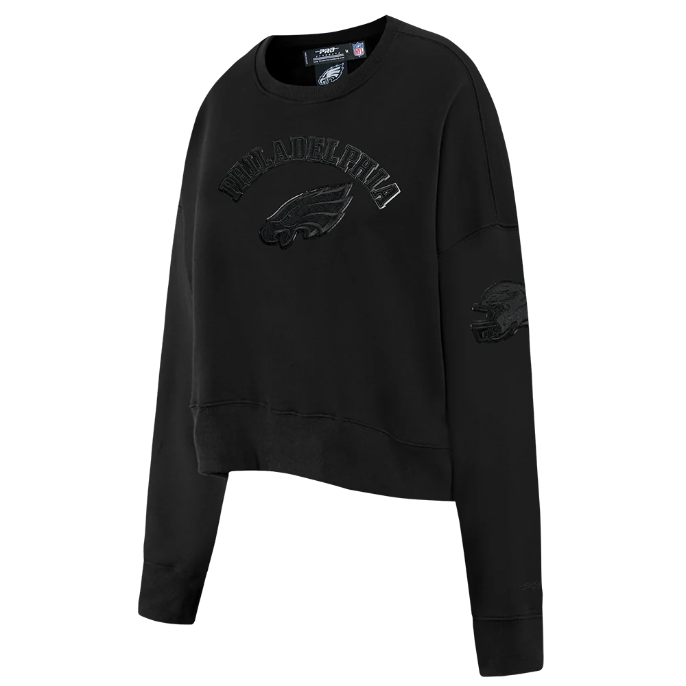 NFL PHILADELPHIA EAGLES TRIPLE BLACK WOMEN'S FLC CREWNECK (TRIPLE BLACK WOMEN'S) - Image 2