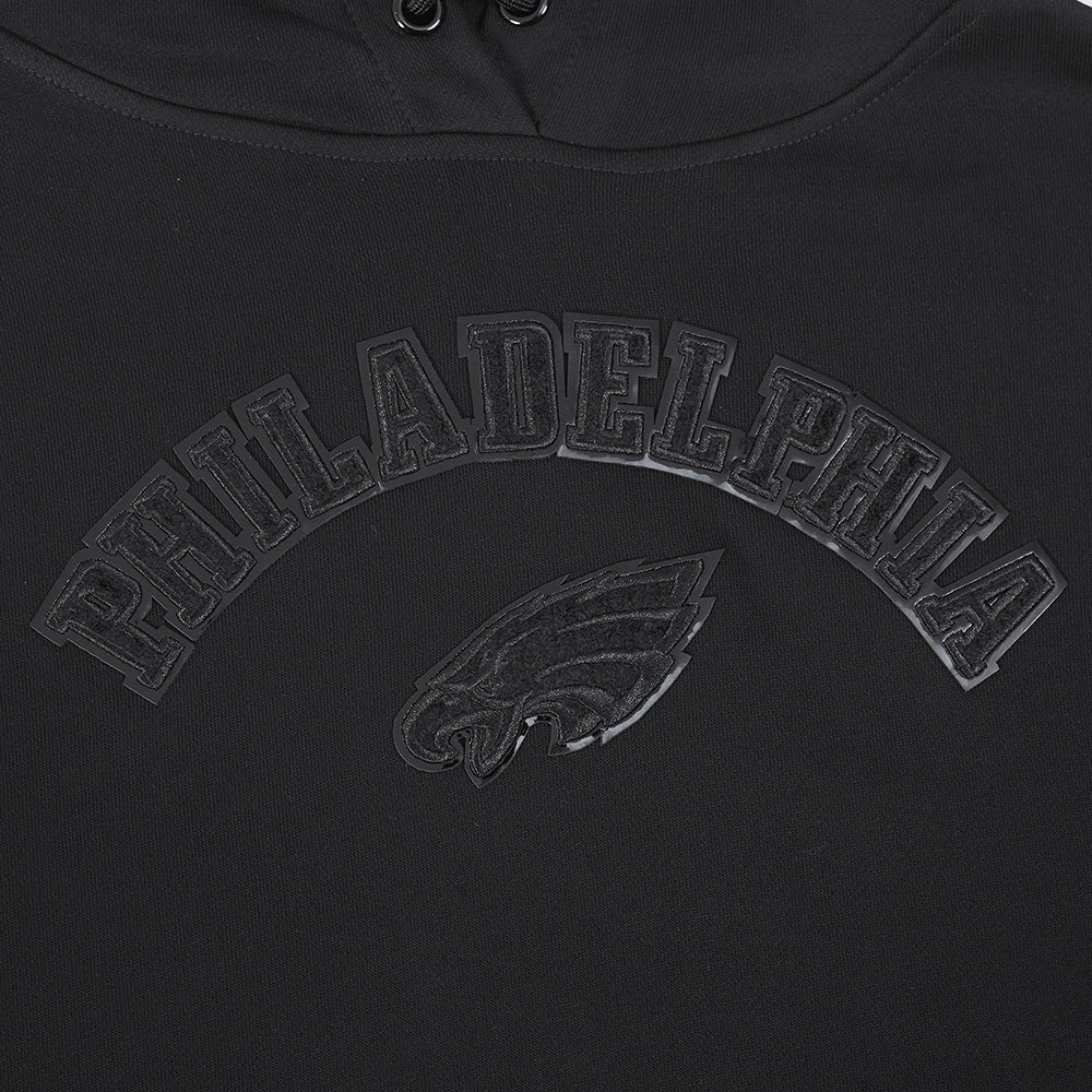 NFL PHILADELPHIA EAGLES TRIPLE BLACK WOMEN'S FLEECE PULLOVER HOODIE (TRIPLE BLACK WOMEN'S) - Image 5