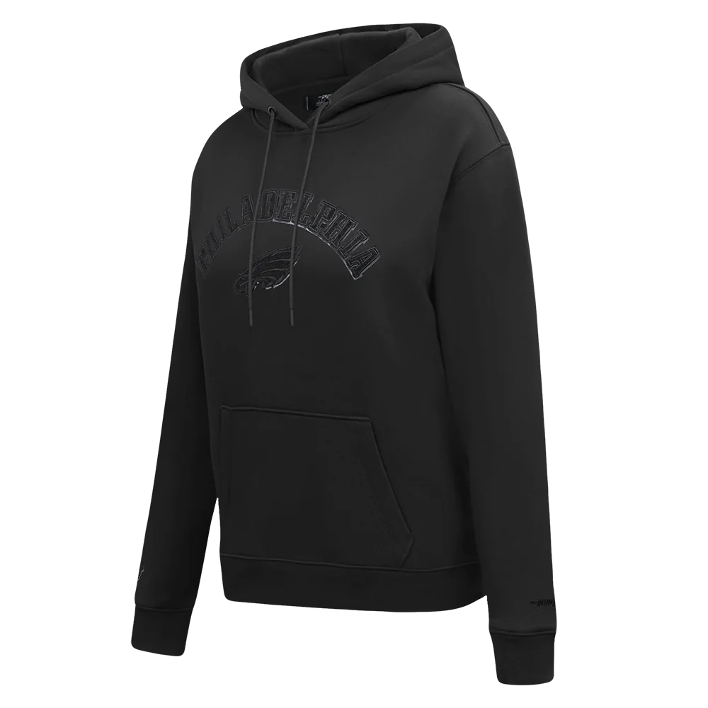 NFL PHILADELPHIA EAGLES TRIPLE BLACK WOMEN'S FLEECE PULLOVER HOODIE (TRIPLE BLACK WOMEN'S) - Image 9