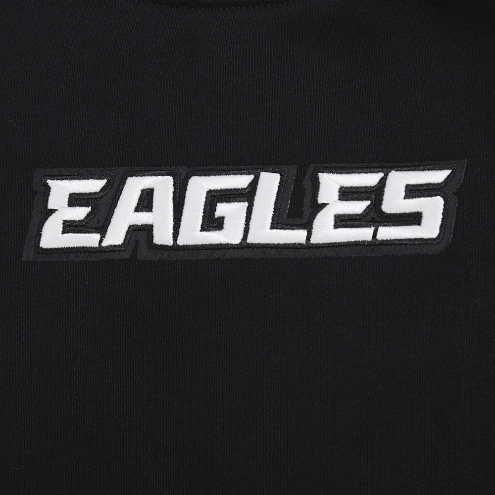 NFL PHILADELPHIA EAGLES WINGSPAN WOMEN'S FLEECE CREWNECK (BLACK) - Image 9