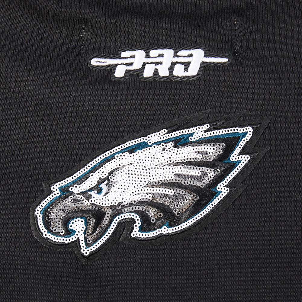 NFL PHILADELPHIA EAGLES GAME DAY CLASSICS WOMEN'S DOUBLE KNIT CREWNECK (BLACK) - Image 8