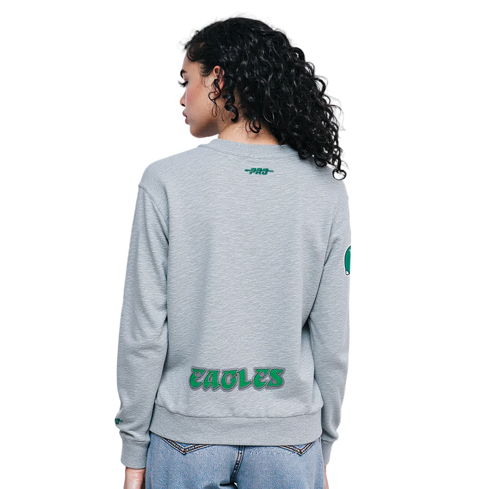 NFL PHILADELPHIA EAGLES BEST OF WOMEN'S STANDARD FLC CREWNECK (DARK HEATHER GRAY) - Image 10