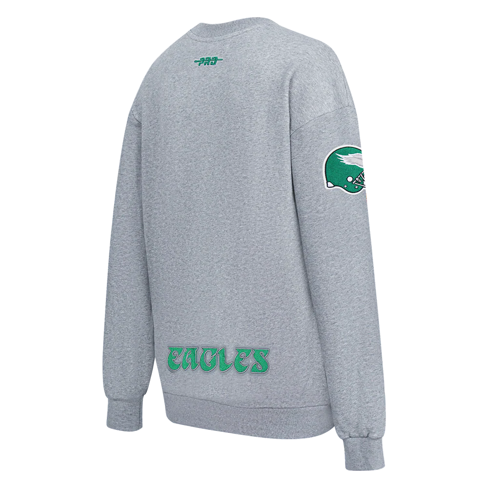 NFL PHILADELPHIA EAGLES BEST OF WOMEN'S STANDARD FLC CREWNECK (DARK HEATHER GRAY) - Image 12