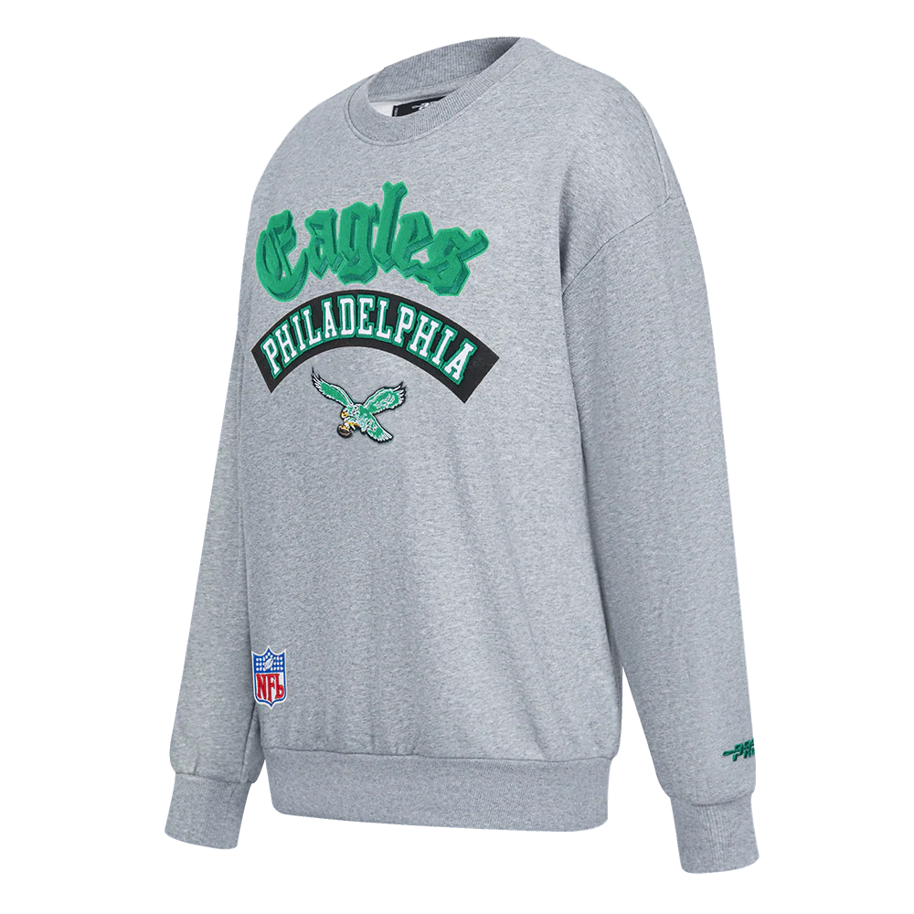 NFL PHILADELPHIA EAGLES BEST OF WOMEN'S STANDARD FLC CREWNECK (DARK HEATHER GRAY) - Image 3