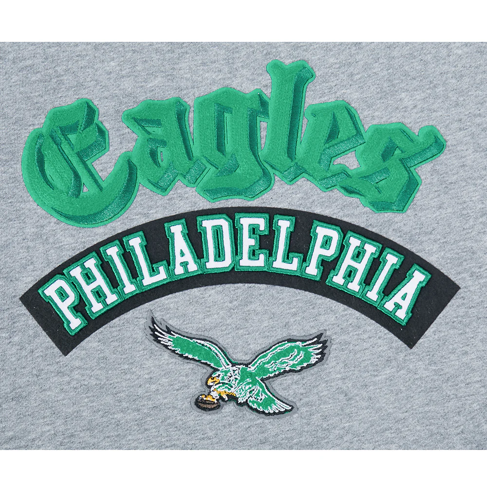 NFL PHILADELPHIA EAGLES BEST OF WOMEN'S STANDARD FLC CREWNECK (DARK HEATHER GRAY) - Image 7