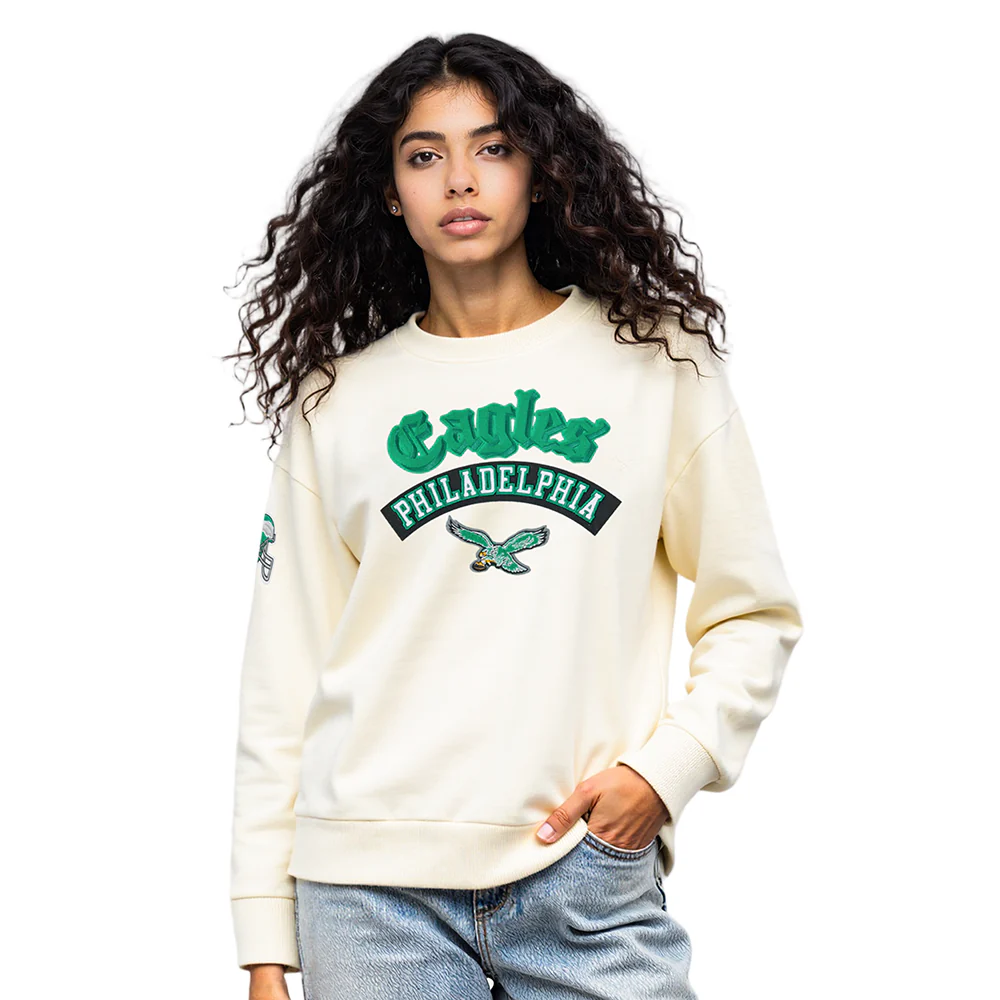 NFL PHILADELPHIA EAGLES BEST OF WOMEN'S STANDARD FLC CREWNECK (EGGSHELL) - Image 2