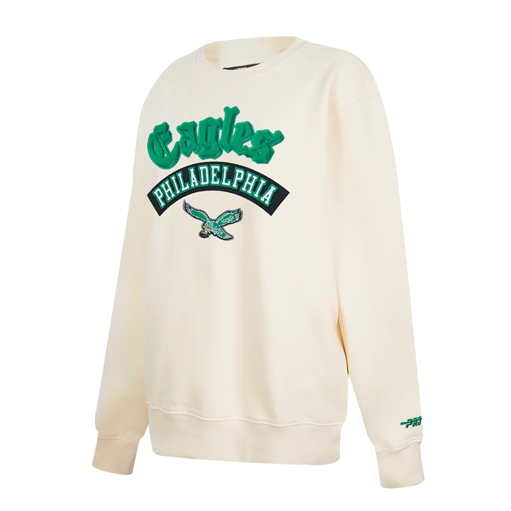 NFL PHILADELPHIA EAGLES BEST OF WOMEN'S STANDARD FLC CREWNECK (EGGSHELL) - Image 3