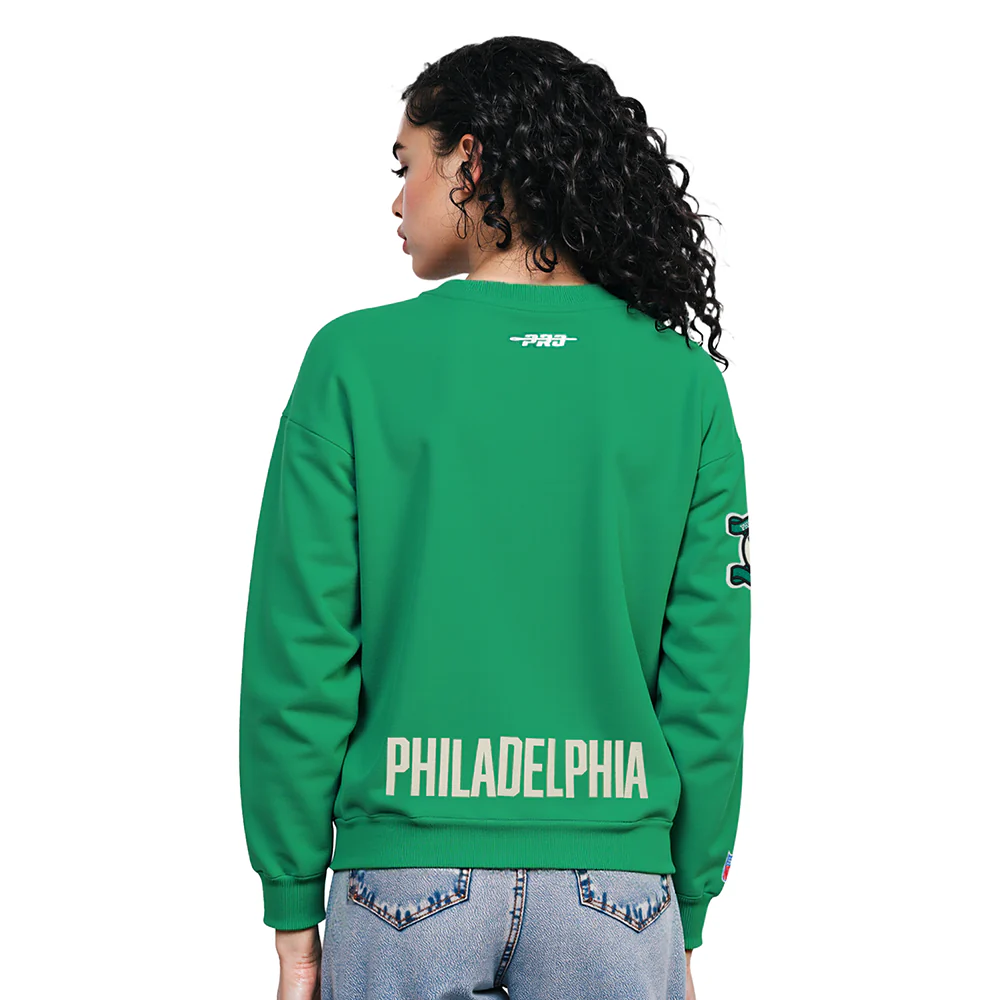 NFL PHILADELPHIA EAGLES MODERN ORIGINALS WOMEN'S STANDARD FLC CREWNECK (KELLY GREEN) - Image 2