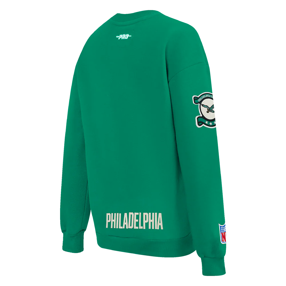 NFL PHILADELPHIA EAGLES MODERN ORIGINALS WOMEN'S STANDARD FLC CREWNECK (KELLY GREEN) - Image 4