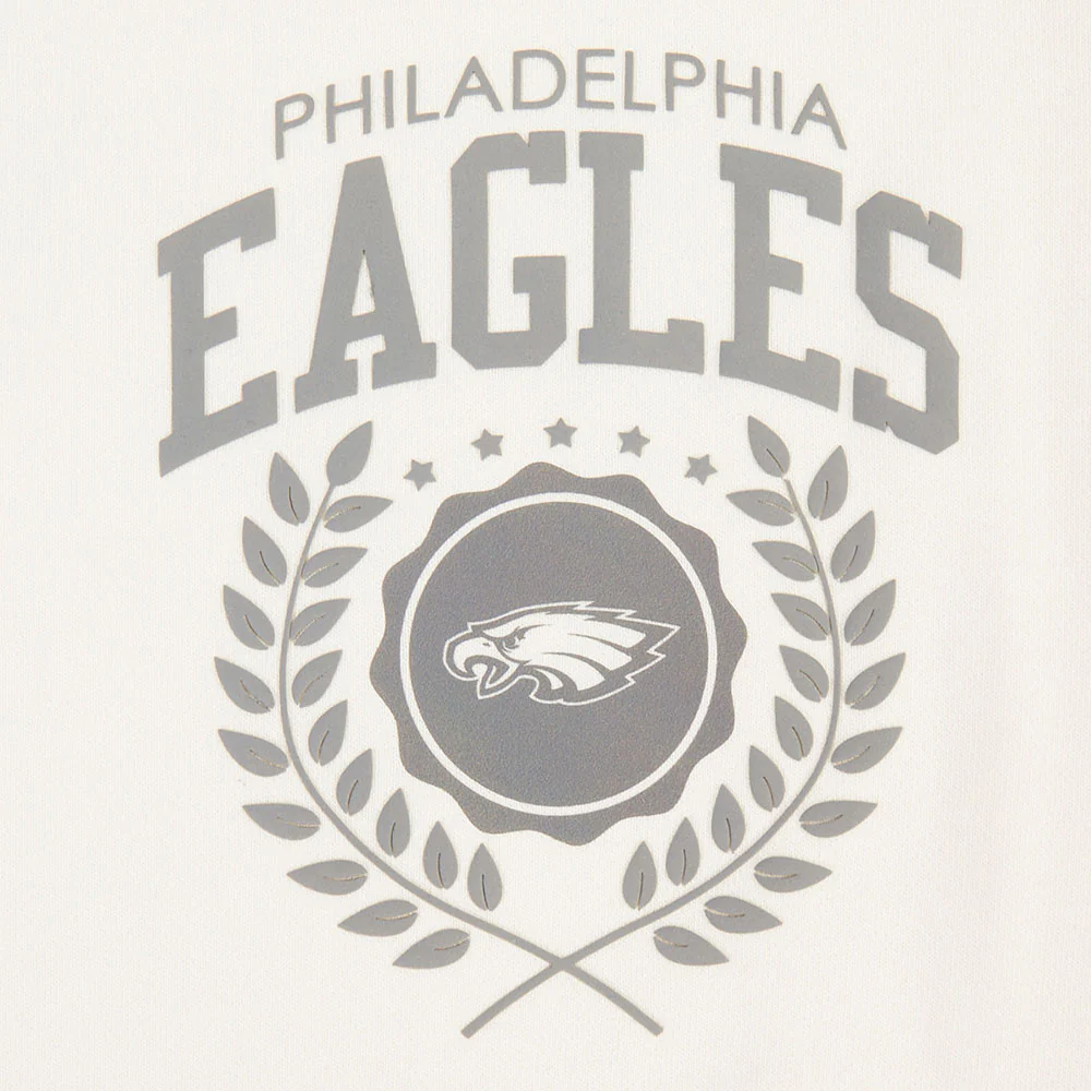 NFL PHILADELPHIA EAGLES STREET TEAM WOMEN'S FLC CREWNECK (EGGSHELL) - Image 7