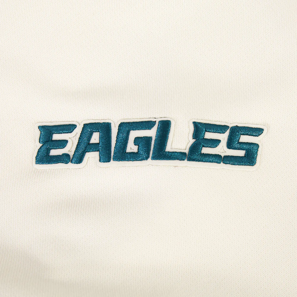 NFL PHILADELPHIA EAGLES PARADISE WOMEN'S CROPPED PULLOVER HOODIE (EGGSHELL) - Image 5