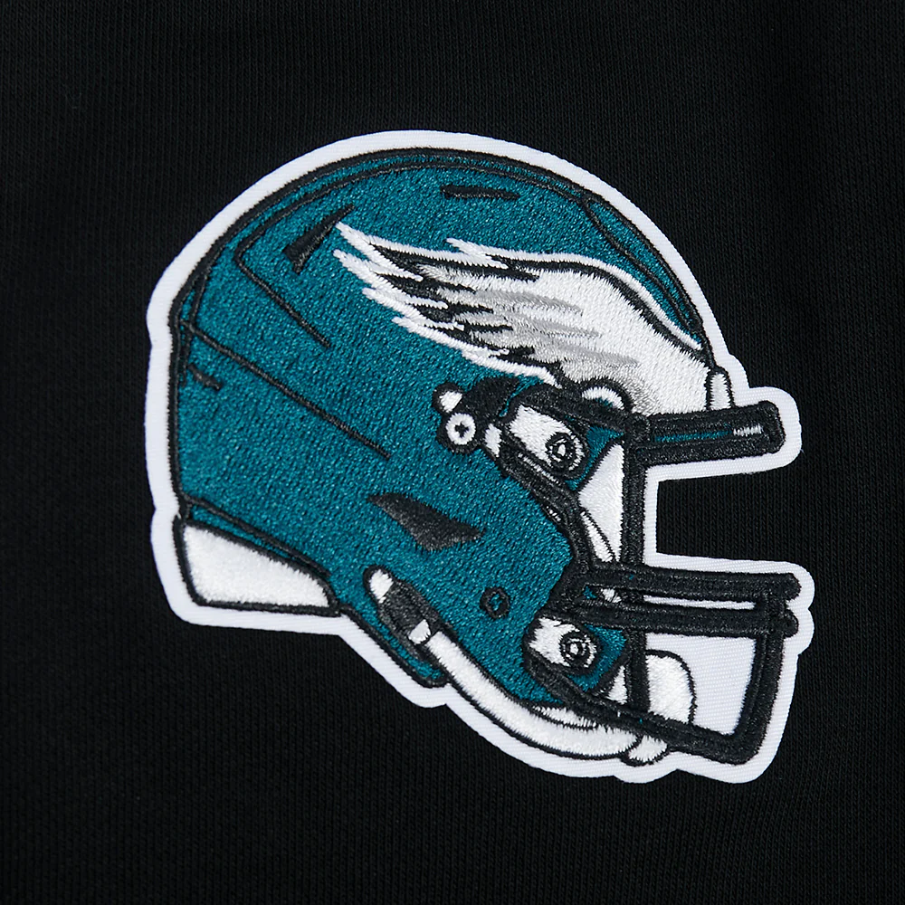NFL PHILADELPHIA EAGLES JALEN HURTS #1 CLASSIC PNN WOMEN'S FLC CROPPED PO HOODIE (BLACK) - Image 6
