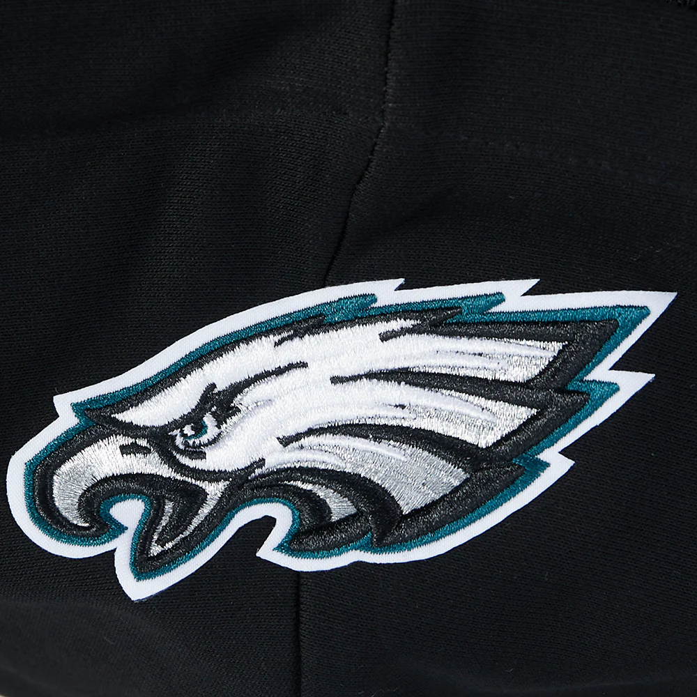NFL PHILADELPHIA EAGLES JALEN HURTS #1 CLASSIC PNN WOMEN'S FLC CROPPED PO HOODIE (BLACK) - Image 7