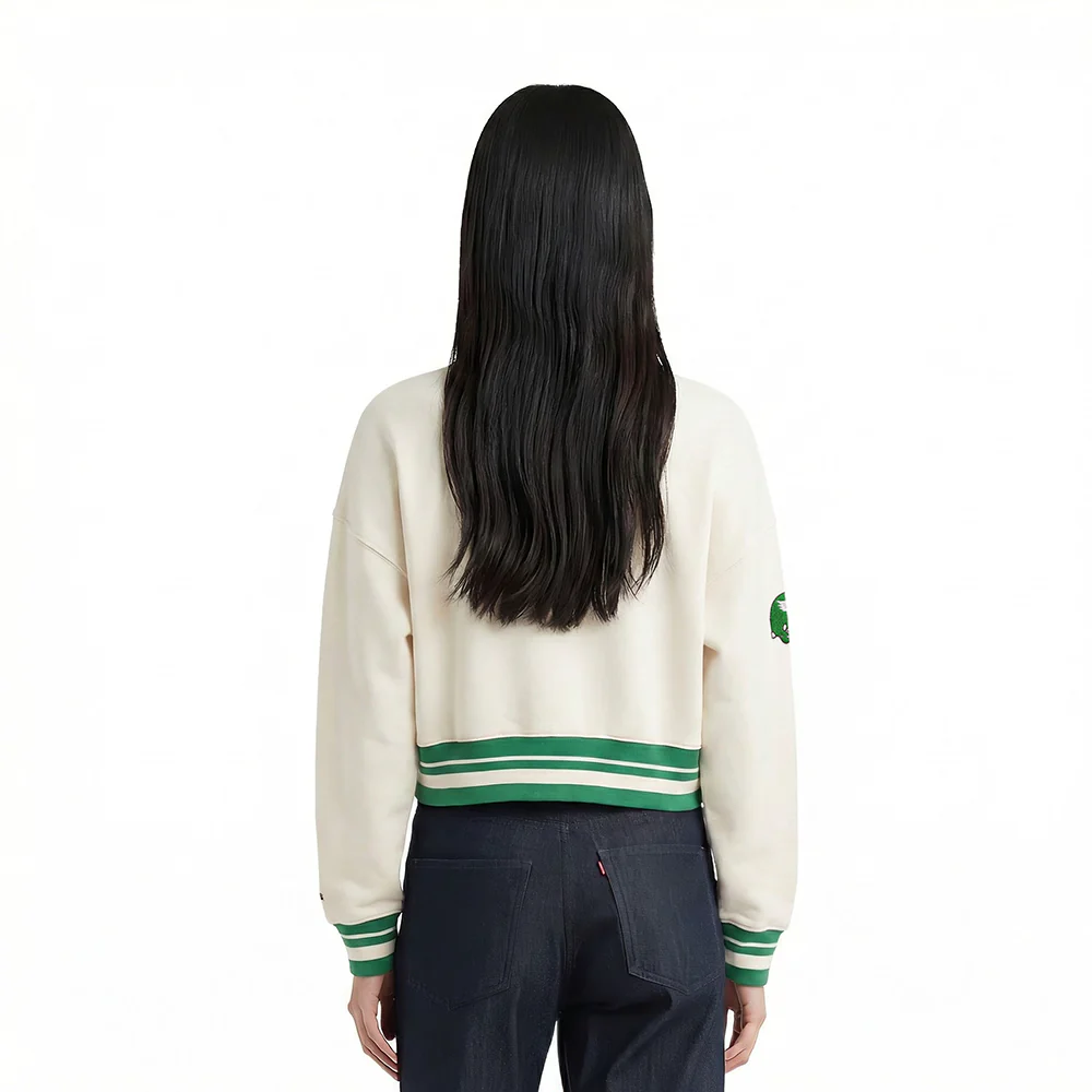 NFL PHILADELPHIA EAGLES RETRO CLASSIC WOMEN'S CREWNECK (EGGSHELL/KELLY GREEN) - Image 2