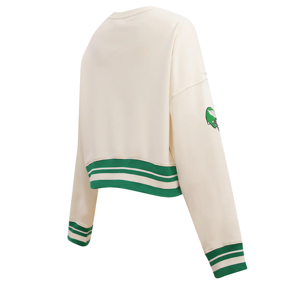 NFL PHILADELPHIA EAGLES RETRO CLASSIC WOMEN'S CREWNECK (EGGSHELL/KELLY GREEN) - Image 7