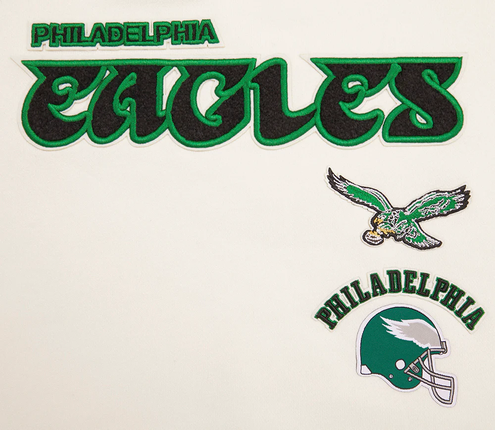NFL PHILADELPHIA EAGLES RETRO CLASSIC WOMEN'S CREWNECK (EGGSHELL/KELLY GREEN) - Image 9