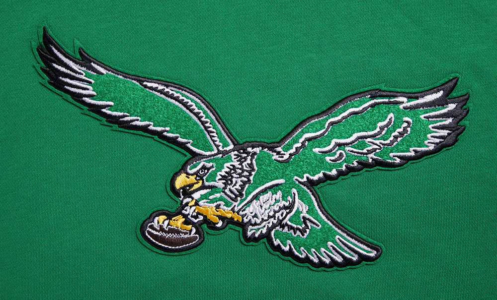 NFL PHILADELPHIA EAGLES RETRO CLASSIC WOMEN'S CROPPED PULLOVER HOODIE (KELLY GREEN) - Image 6