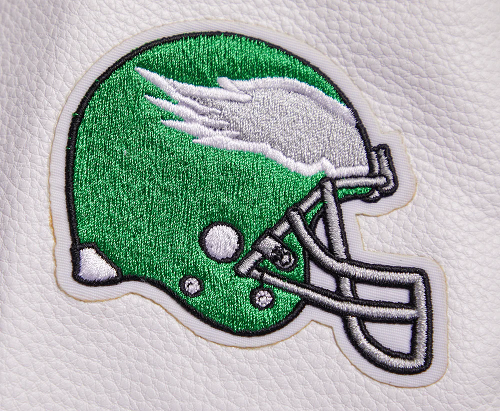 NFL PHILADELPHIA EAGLES RETRO CLASSIC WOMEN'S RIB WOOL VARSITY JACKET (KELLY GREEN/WHITE) - Image 8