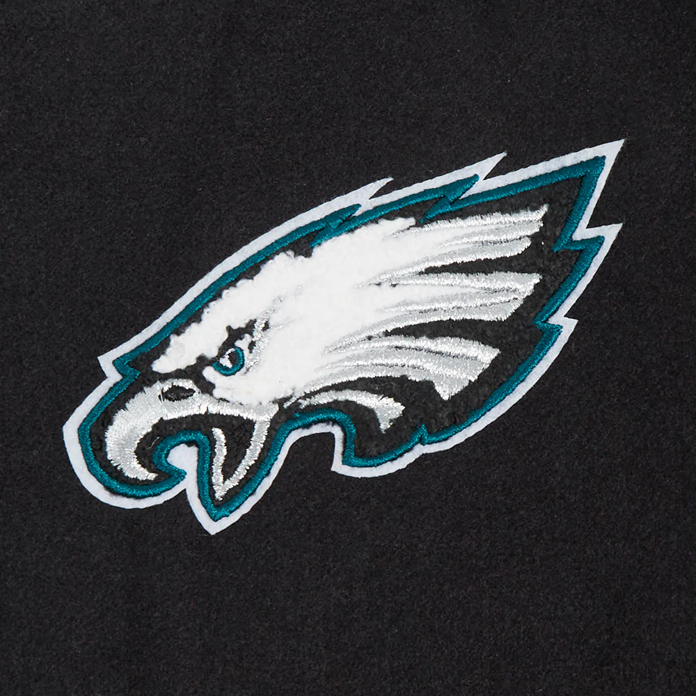 NFL PHILADELPHIA EAGLES CLASSIC WOMEN'S WOOL VARSITY JACKET (BLACK/WHITE) - Image 4