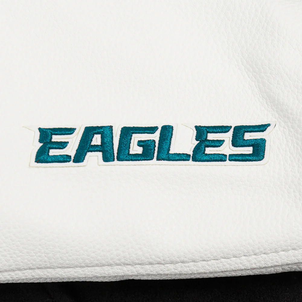 NFL PHILADELPHIA EAGLES CLASSIC WOMEN'S WOOL VARSITY JACKET (BLACK/WHITE) - Image 5