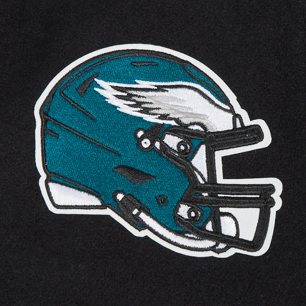NFL PHILADELPHIA EAGLES CLASSIC WOMEN'S WOOL VARSITY JACKET (BLACK/WHITE) - Image 8