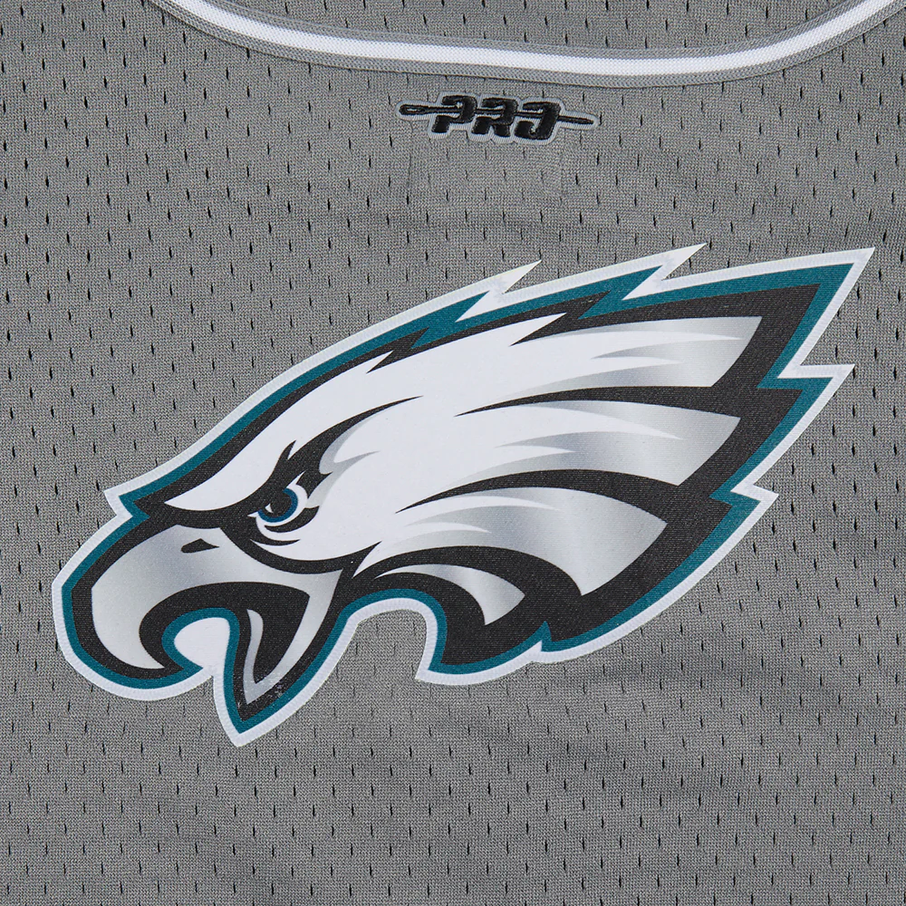 NFL PHILADELPHIA EAGLES CLASSIC LITTLE BOY'S MESH BUTTON DOWN SHIRT (GRAY) - Image 5