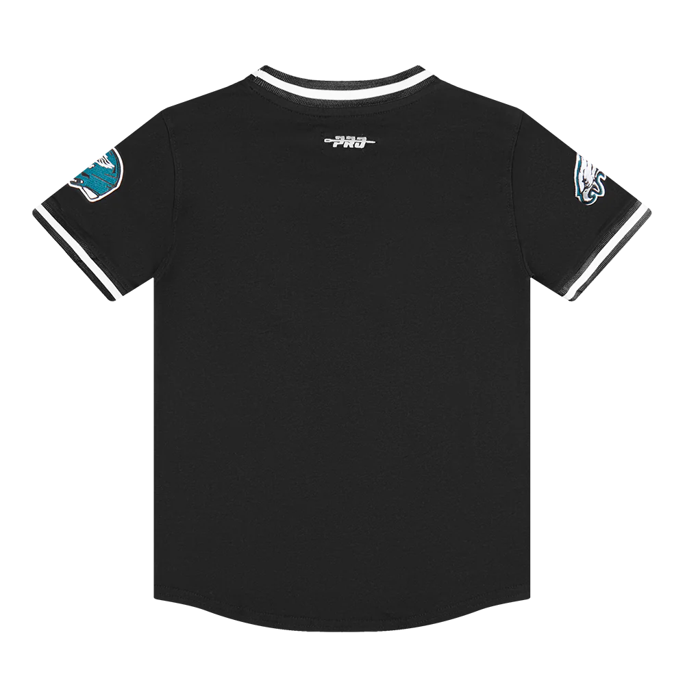 NFL PHILADELPHIA EAGLES CLASSIC LITTLE BOYS SHORT SLEEVE STRIPED RIB TEE (BLACK) - Image 4