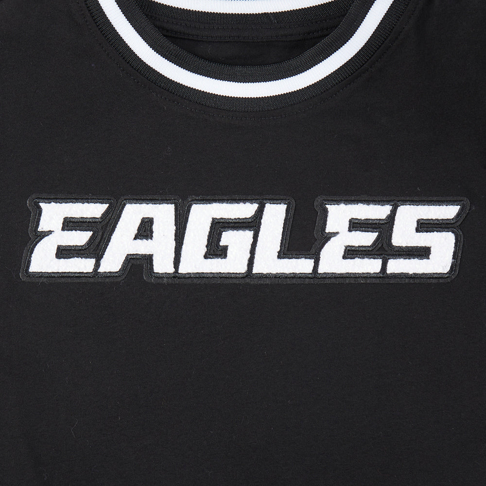 NFL PHILADELPHIA EAGLES CLASSIC LITTLE BOYS SHORT SLEEVE STRIPED RIB TEE (BLACK) - Image 7