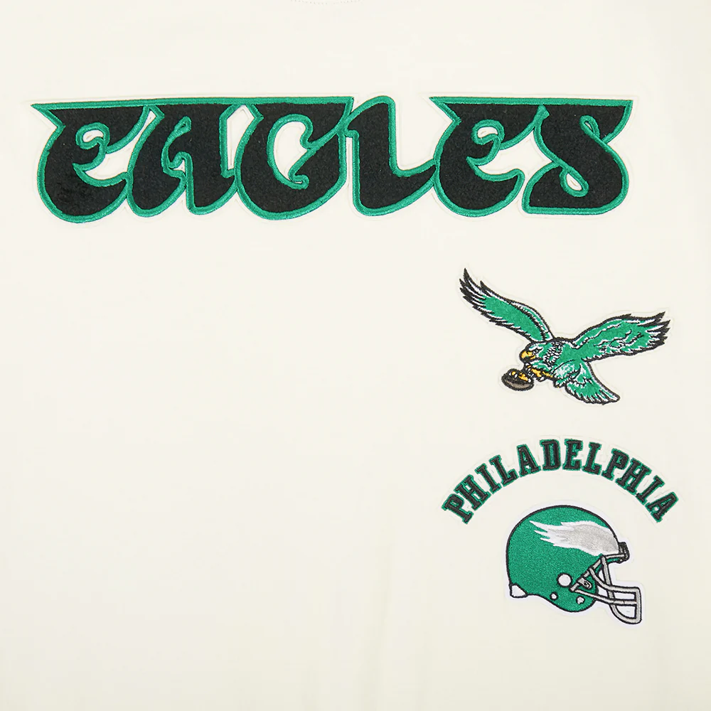 NFL PHILADELPHIA EAGLES RETRO CLASSIC LITTLE BOY'S SS STRIPED RIB TEE (EGGSHELL/ KELLY GREEN) - Image 7