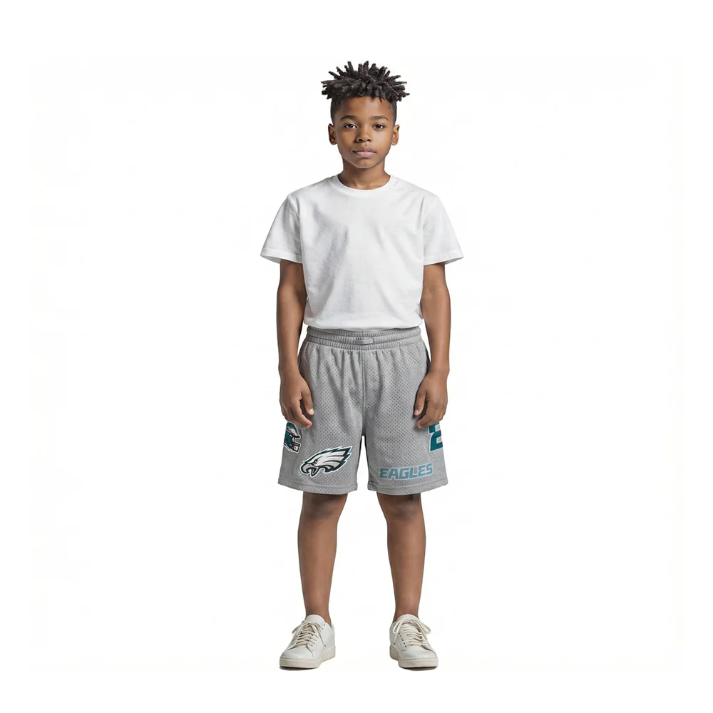 NFL PHILADELPHIA EAGLES CLASSIC LITTLE BOY'S MESH SHORT (GRAY) - Image 3
