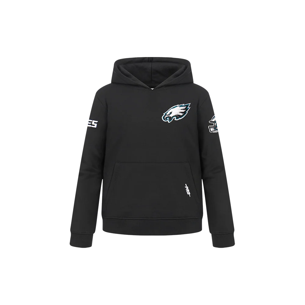 NFL PHILADELPHIA EAGLES CLASSIC LITTLE BOYS FLEECE PULLOVER HOODIE (BLACK) - Image 3