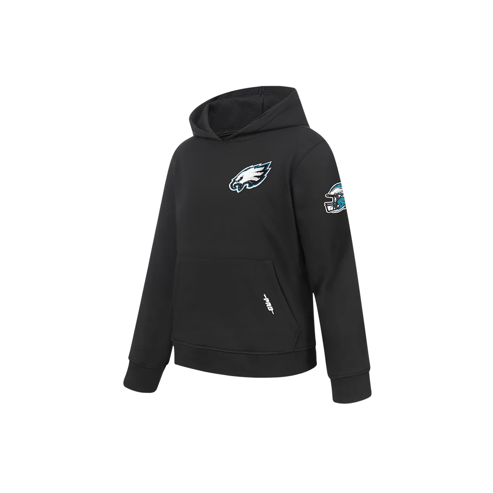 NFL PHILADELPHIA EAGLES CLASSIC LITTLE BOYS FLEECE PULLOVER HOODIE (BLACK) - Image 4