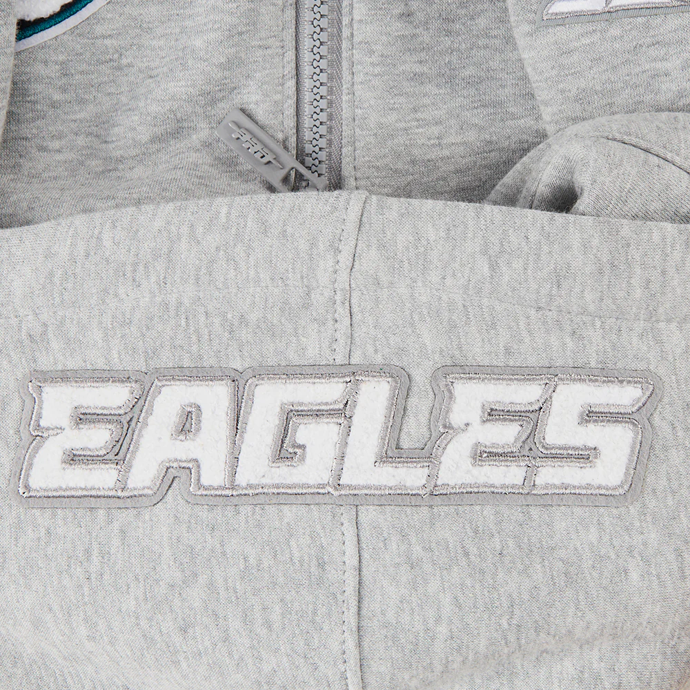 NFL PHILADELPHIA EAGLES CLASSIC LITTLE BOY'S FLC FZ HOODIE (HEATHER GREY) - Image 5
