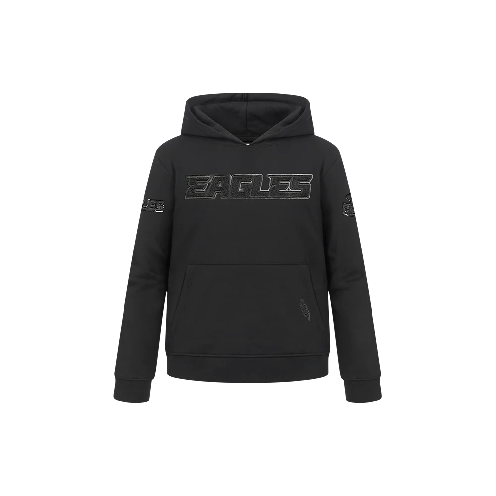 NFL PHILADELPHIA EAGLES TRIPLE BLACK LITTLE BOYS FLEECE PULLOVER HOODIE (BLACK) - Image 3