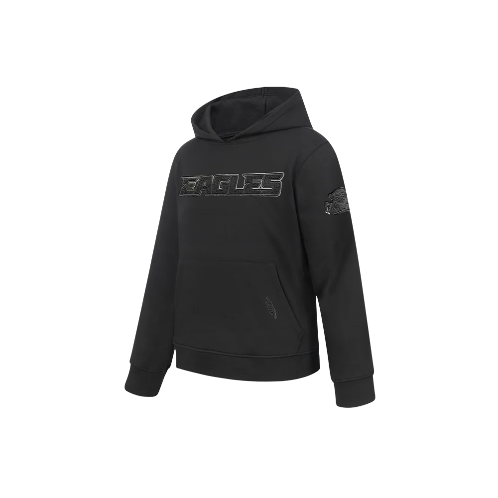 NFL PHILADELPHIA EAGLES TRIPLE BLACK LITTLE BOYS FLEECE PULLOVER HOODIE (BLACK) - Image 4