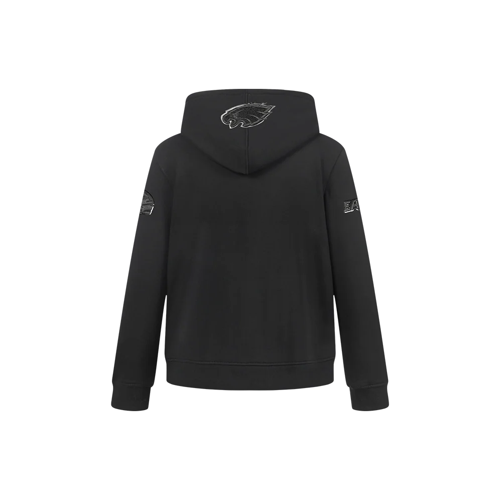 NFL PHILADELPHIA EAGLES TRIPLE BLACK LITTLE BOYS FLEECE PULLOVER HOODIE (BLACK) - Image 5