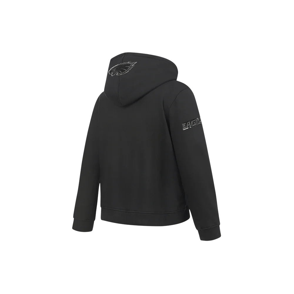 NFL PHILADELPHIA EAGLES TRIPLE BLACK LITTLE BOYS FLEECE PULLOVER HOODIE (BLACK) - Image 6