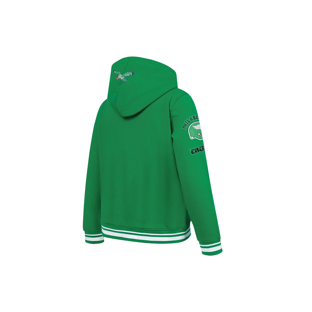 NFL PHILADELPHIA EAGLES RETRO CLASSICS LITTLE BOY'S RIB FLEECE PO HOODIE (KELLY GREEN) - Image 4
