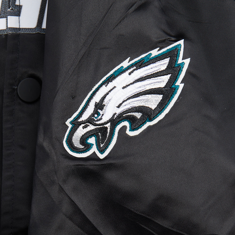 NFL PHILADELPHIA EAGLES CLASSIC LITTLE BOYS SATIN JACKET (BLACK) - Image 8