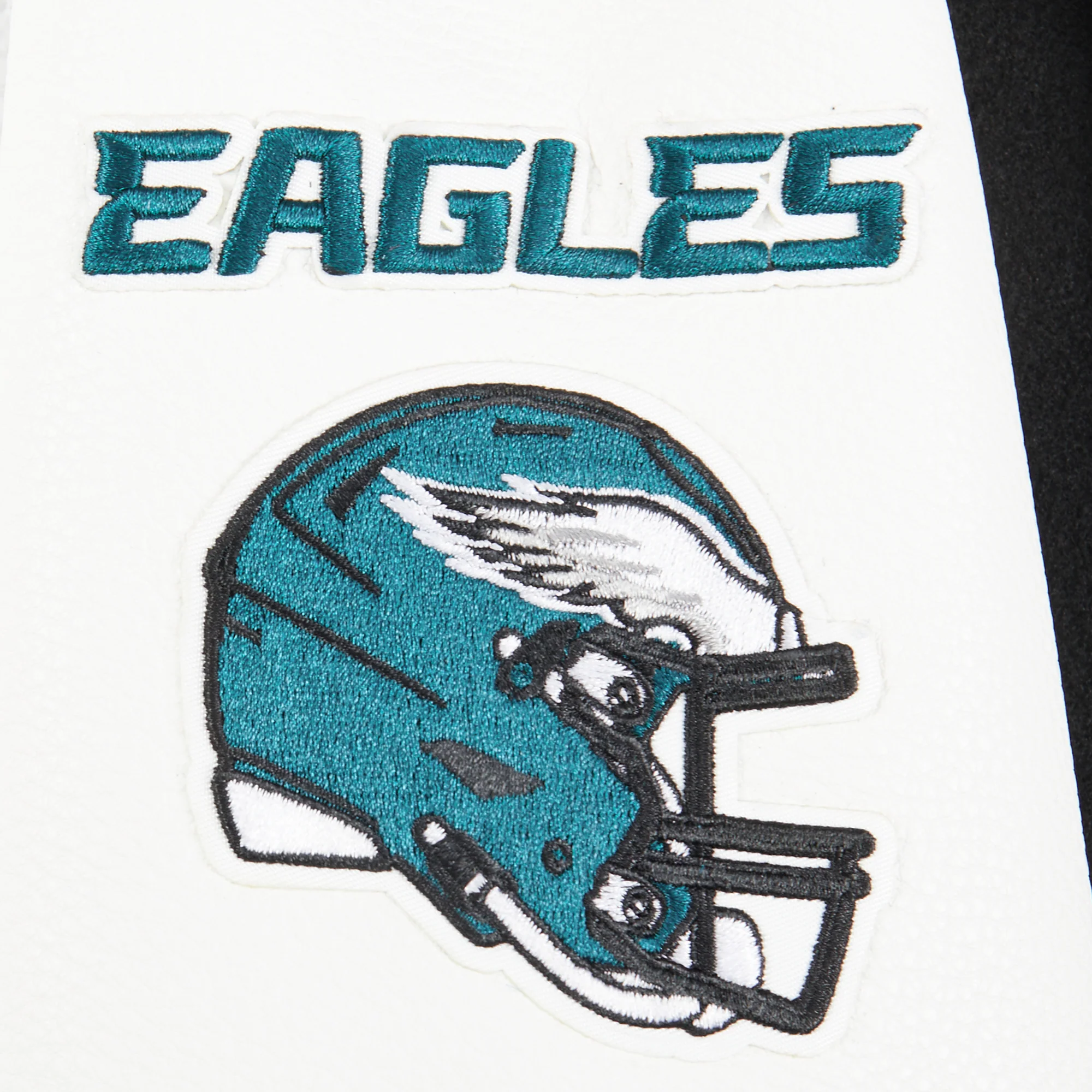 NFL PHILADELPHIA EAGLES CLASSIC LITTLE BOYS WOOL VARSITY JACKET (BLACK/WHITE) - Image 9