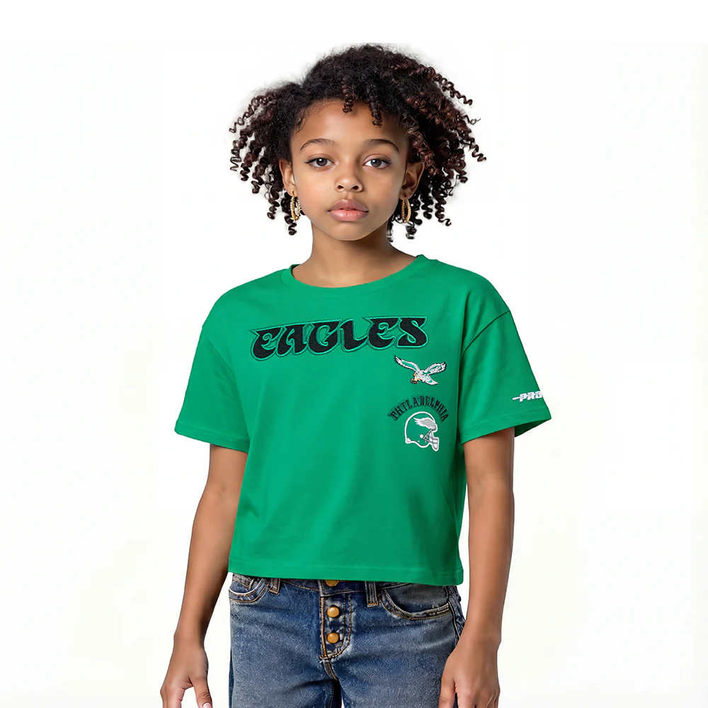 NFL PHILADELPHIA EAGLES RETRO CLASSICS LITTLE GIRL'S SS BOXY TEE (KELLY GREEN)