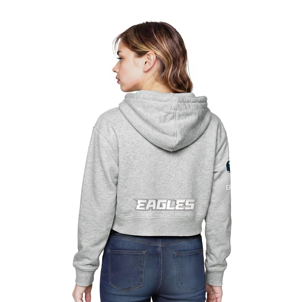 NFL PHILADELPHIA EAGLES CLASSIC LITTLE GIRL'S FLC FZ HOODIE (HEATHER GREY) - Image 2