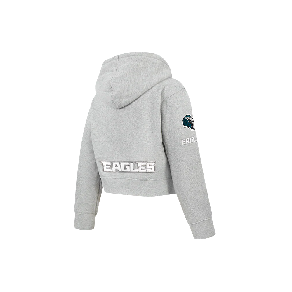 NFL PHILADELPHIA EAGLES CLASSIC LITTLE GIRL'S FLC FZ HOODIE (HEATHER GREY) - Image 4