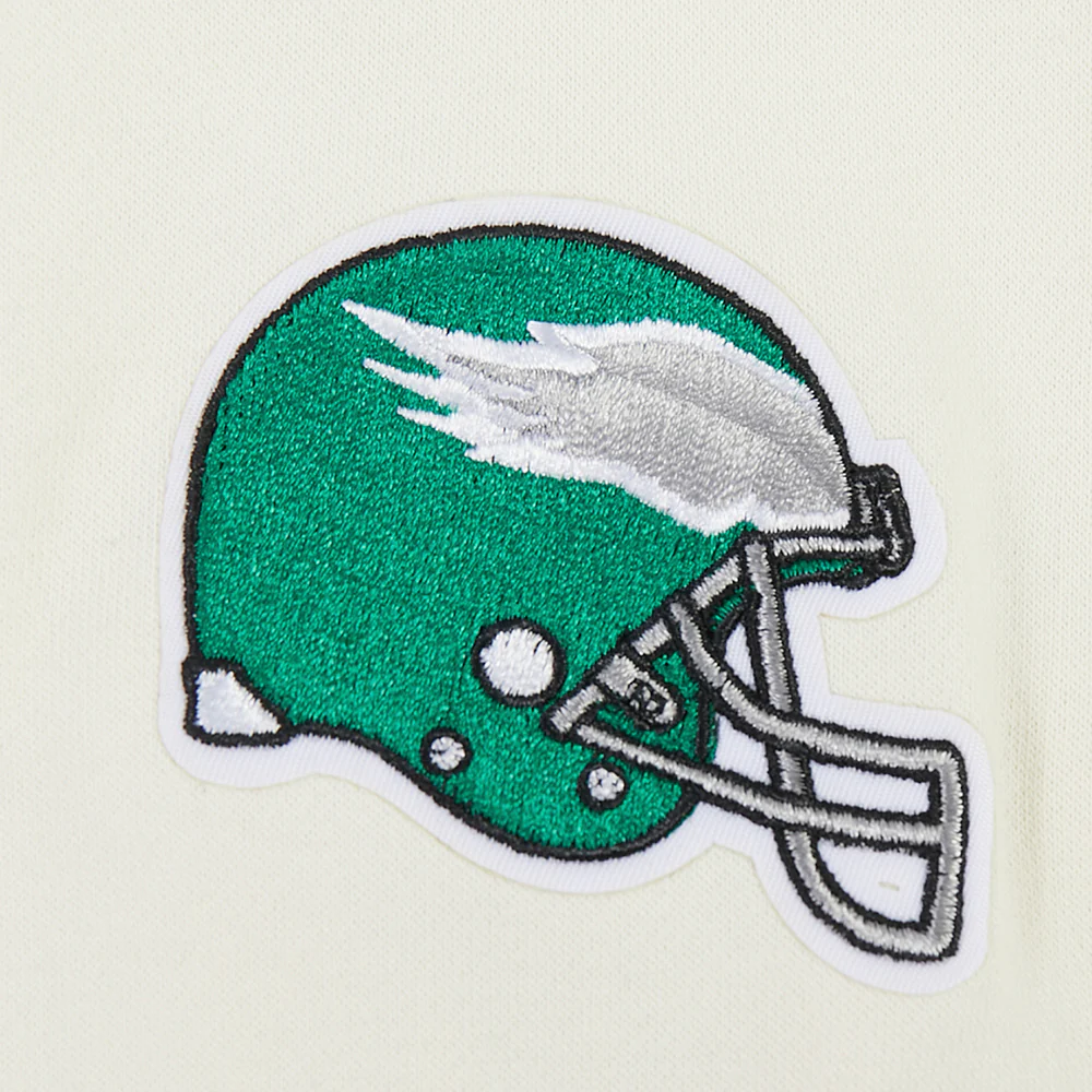NFL PHILADELPHIA EAGLES RETRO CLASSICS LITTLE GIRL'S RIB FLEECE CREWNECK (EGGSHELL/ KELLY GREEN) - Image 3