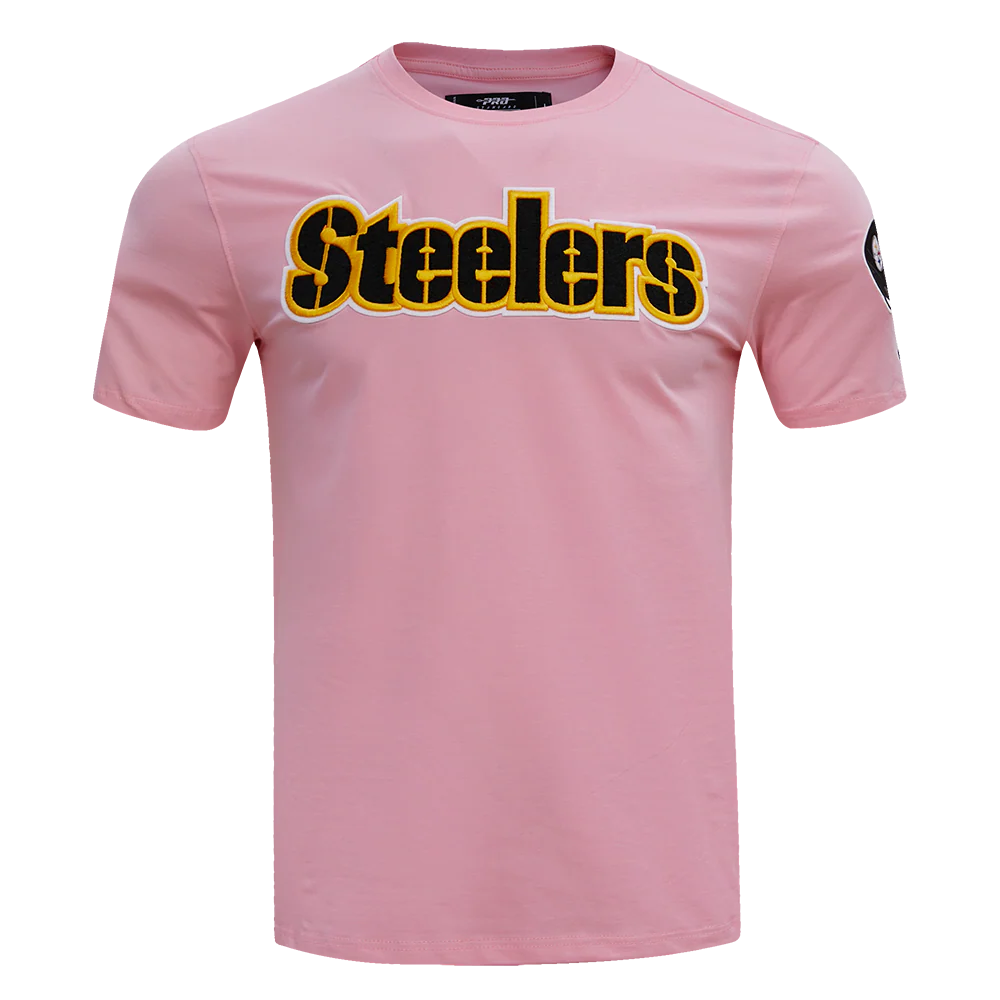 NFL PITTSBURGH STEELERS CLASSIC CHENILLE MEN'S TEE (PINK)
