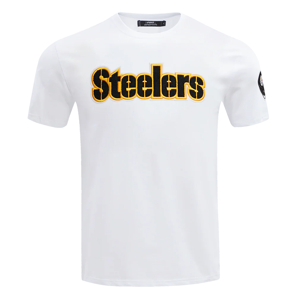 NFL PITTSBURGH STEELERS CLASSIC CHENILLE MEN'S TEE (WHITE)