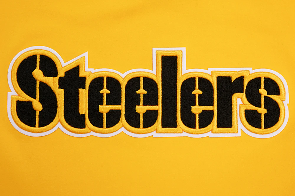 NFL PITTSBURGH STEELERS CLASSIC CHENILLE MEN'S DOUBLE KNIT TEE (YELLOW/BLACK) - Image 5