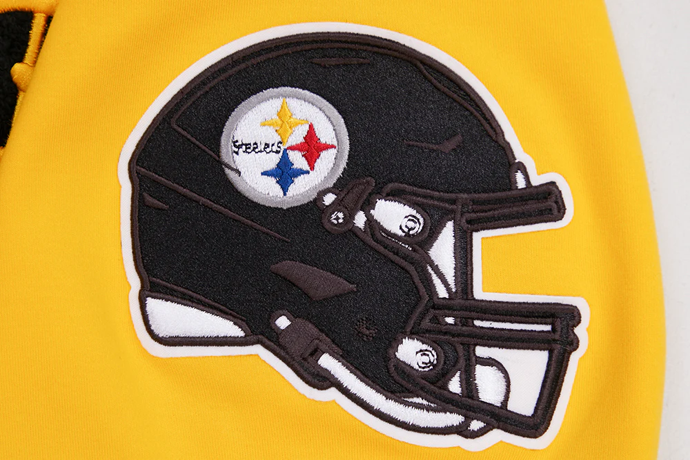 NFL PITTSBURGH STEELERS CLASSIC CHENILLE MEN'S DOUBLE KNIT TEE (YELLOW/BLACK) - Image 6