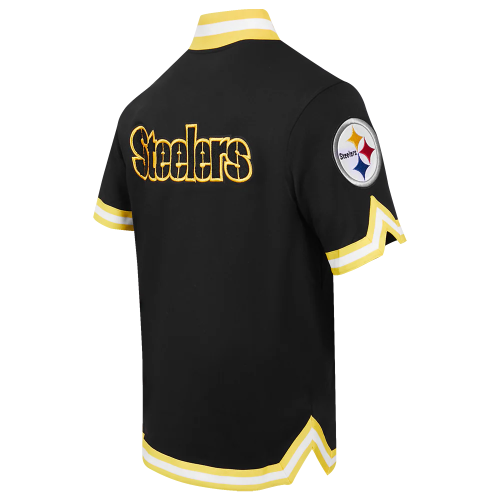 NFL PITTSBURGH STEELERS CLASSIC MEN'S WARM UP JACKET (BLACK/YELLOW) - Image 4